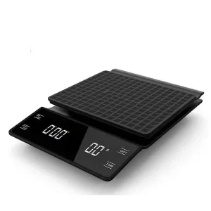 Digital Coffee Scale with USB-C - Timer Kitchen Scale Waterproof Electronic Food Weighing Espresso Scale Black